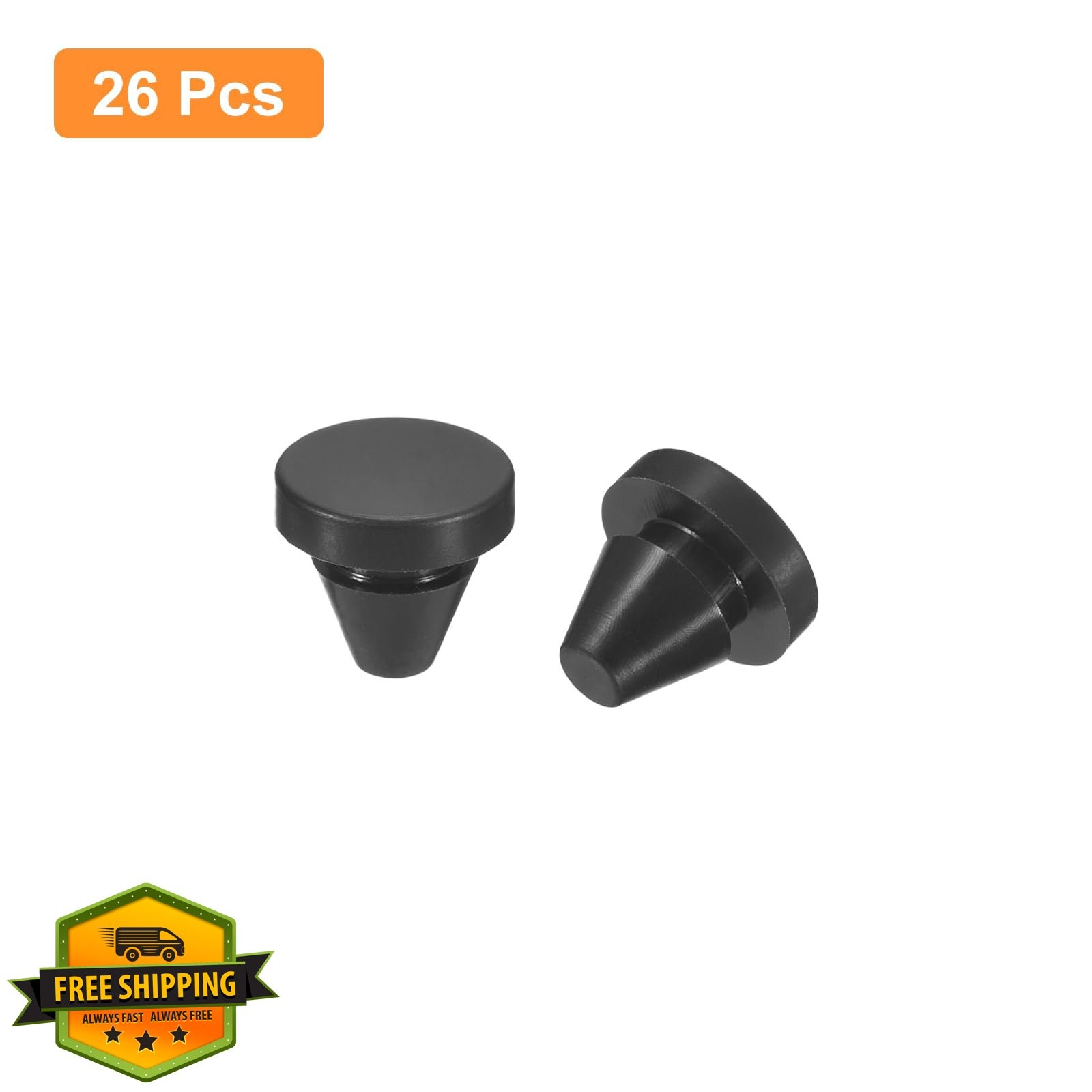 uxcell 26 Pcs 6-7mm Black Silicone Plugs Hole Stoppers