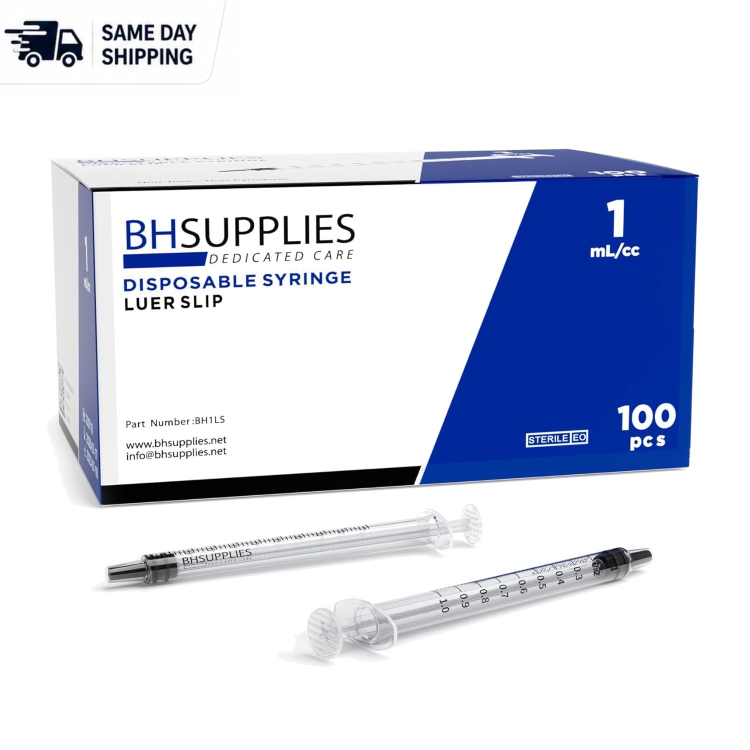 1mL Sterile Syringes with Luer Slip Tip – Pack of 100 for Precise Dispensing