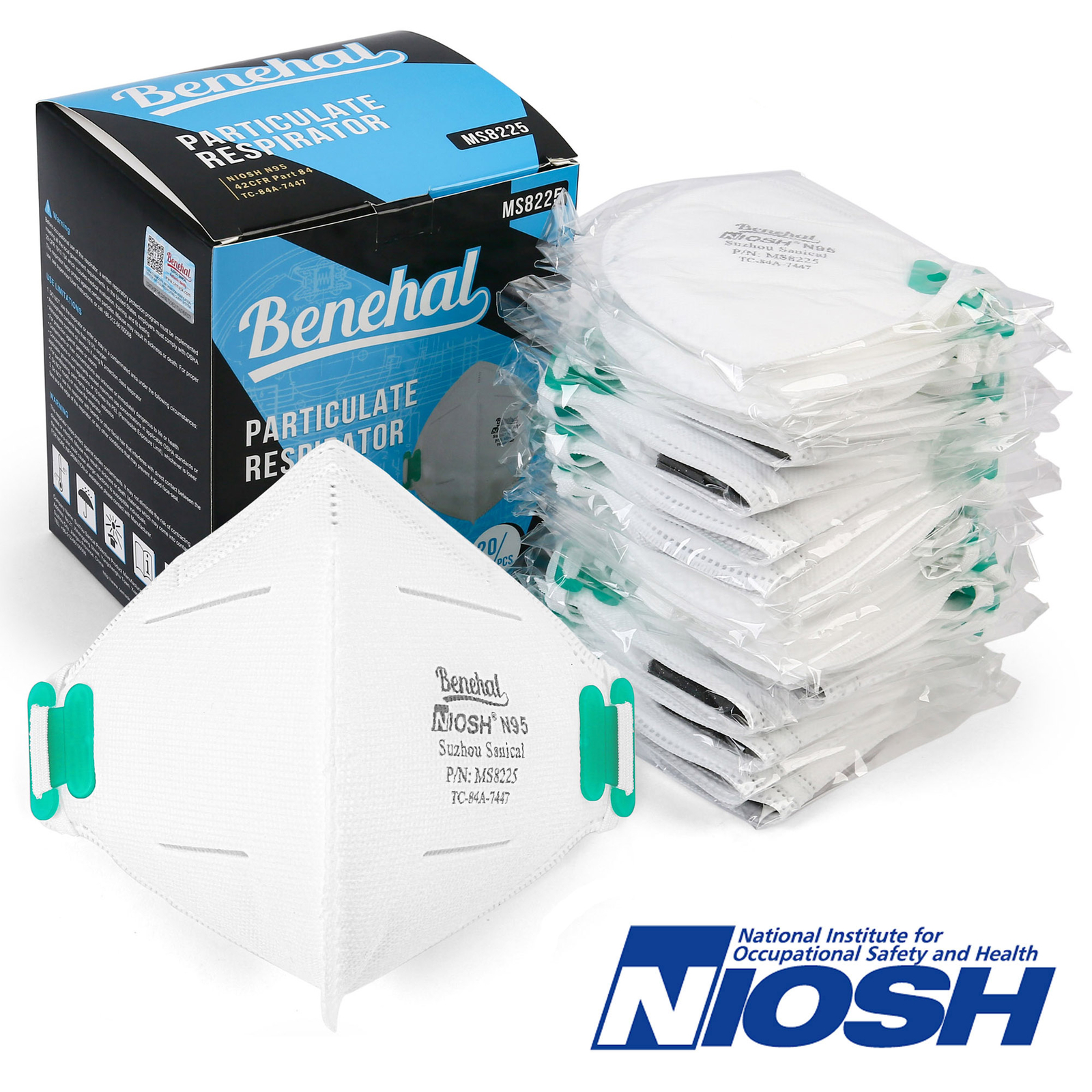 NIOSH Approved N95 Mask Particulate Respirators Individually Wrapped Universal