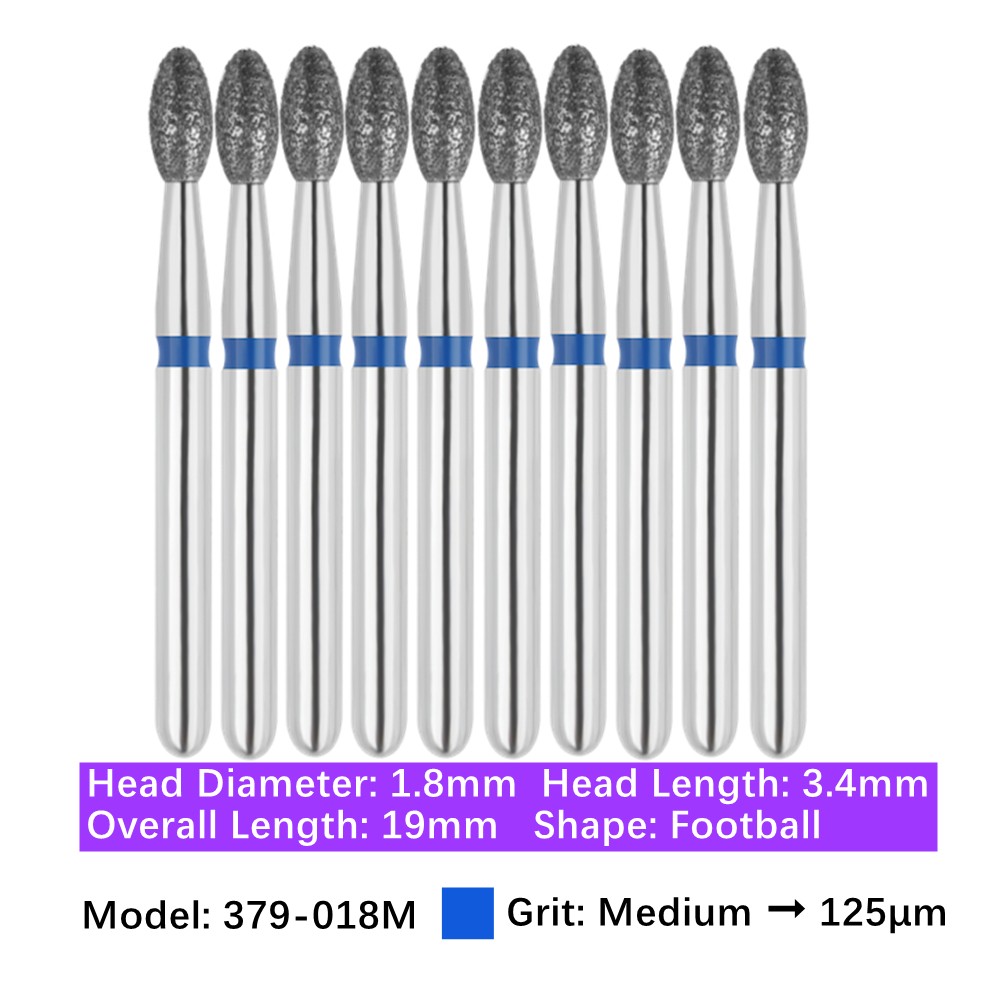 Vakker Dental Egg FG Diamond Bur 379-018M Medium 10/pk