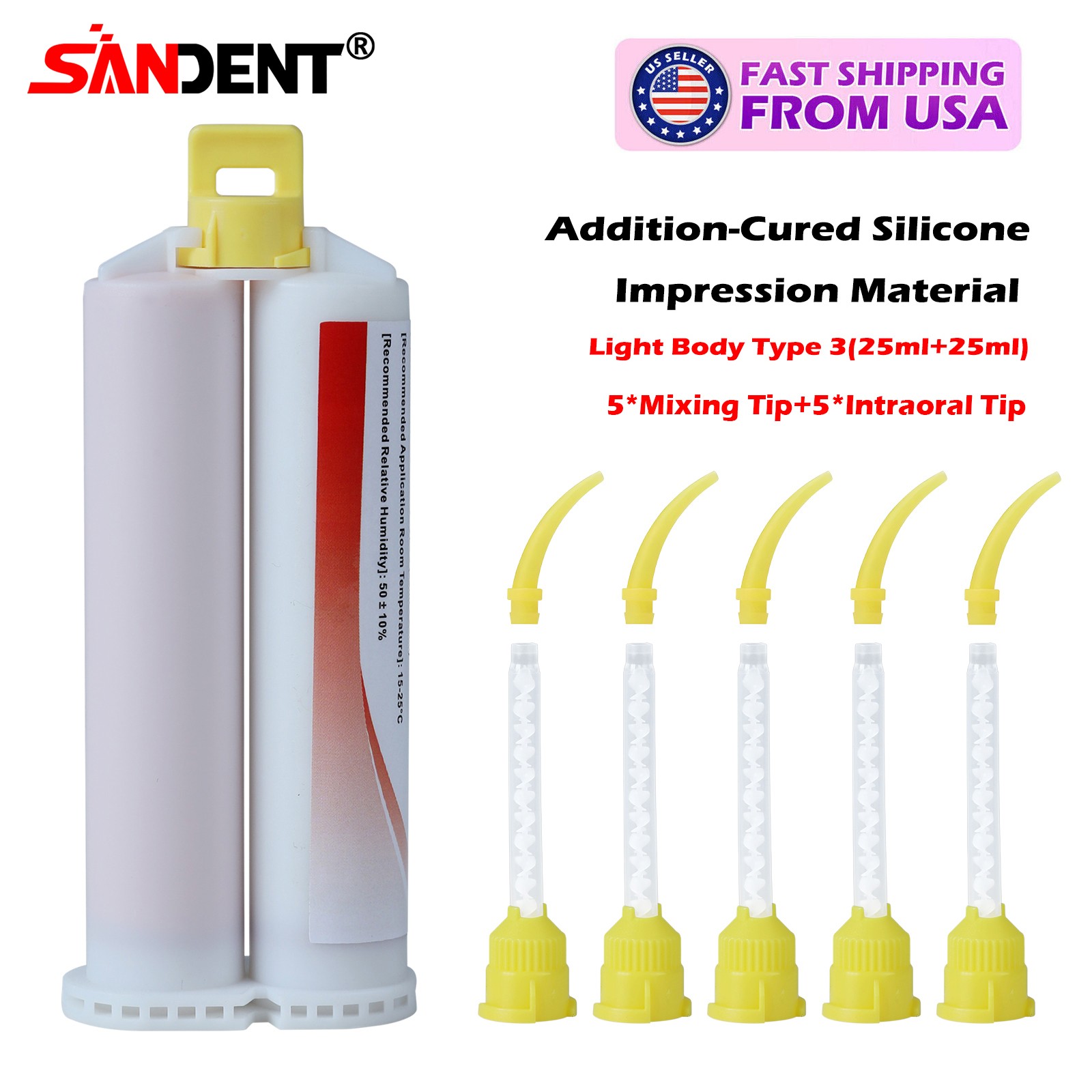 Light Body Fast Set Dental VPS Impression Material, 50ml x 2