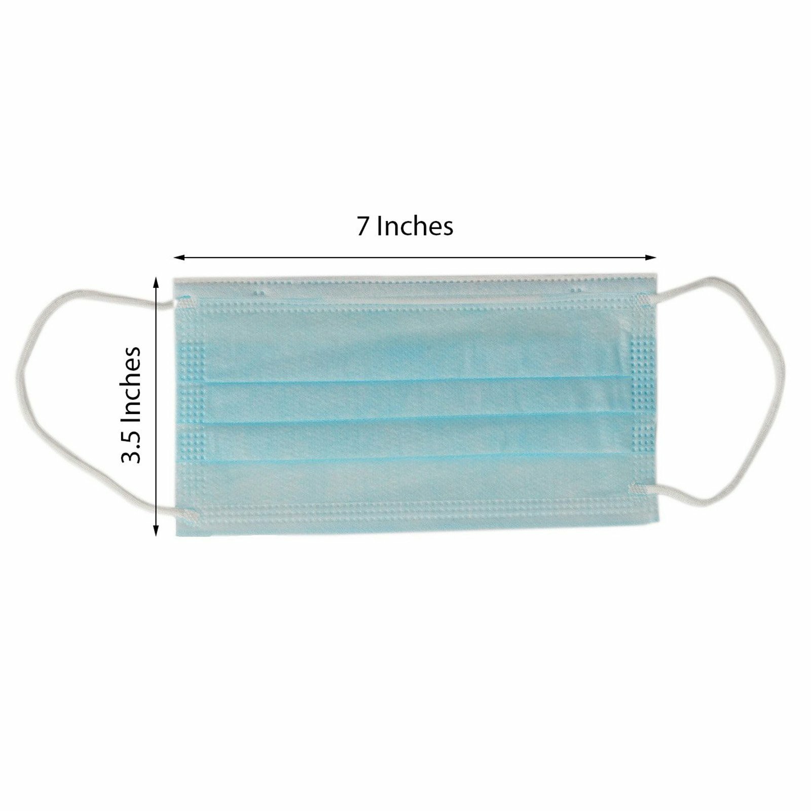 50 White and Blue FACE MASKS Disposable 3 Layers Breathable Earloop Covers PPE