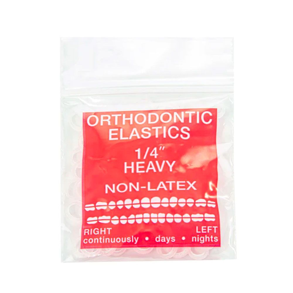 JMU Dental Orthodontic Intra Oral Elastic, Heavy 1/4″, Clear, 100/Bag