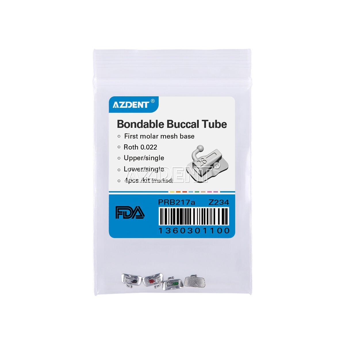 10x Dental Orthodontic Buccal Tube 1st Molar Roth.022 Bondable N-conv Laser Mark