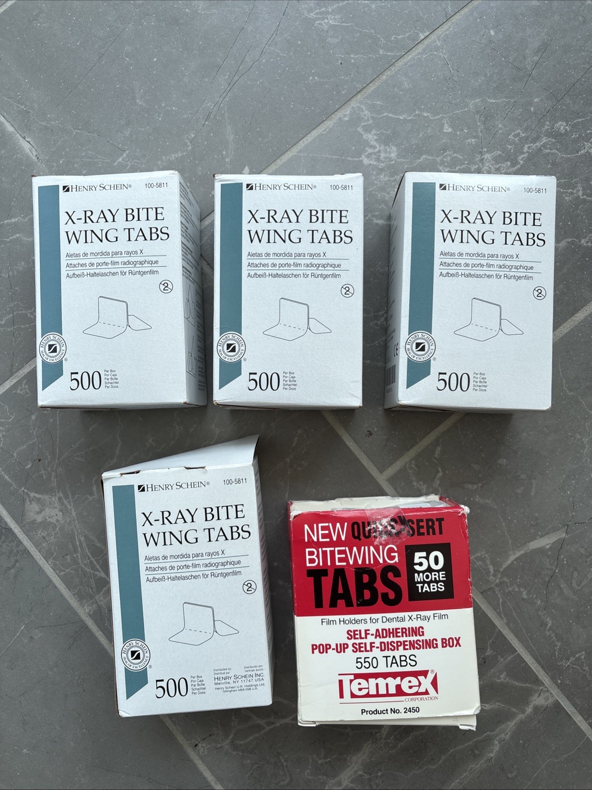 Dental Henry Schein Stick on Bite Wing Adult Tabs 4 Pkgs X-Ray See Description