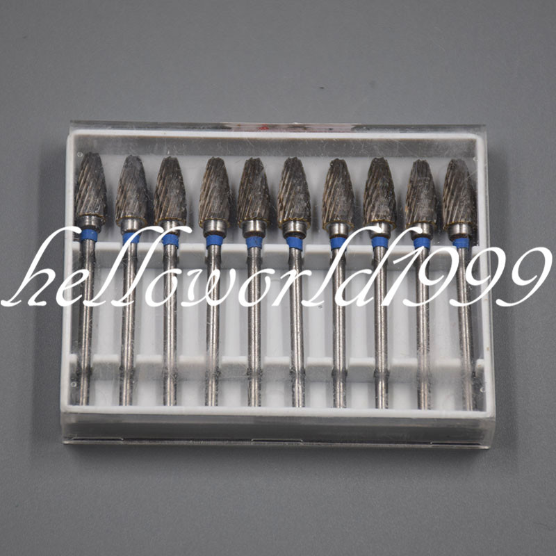 10x Dental Burs Acrylic Polisher Drills Burrs Tungsten Carbide Steel 2.35*6mm F6