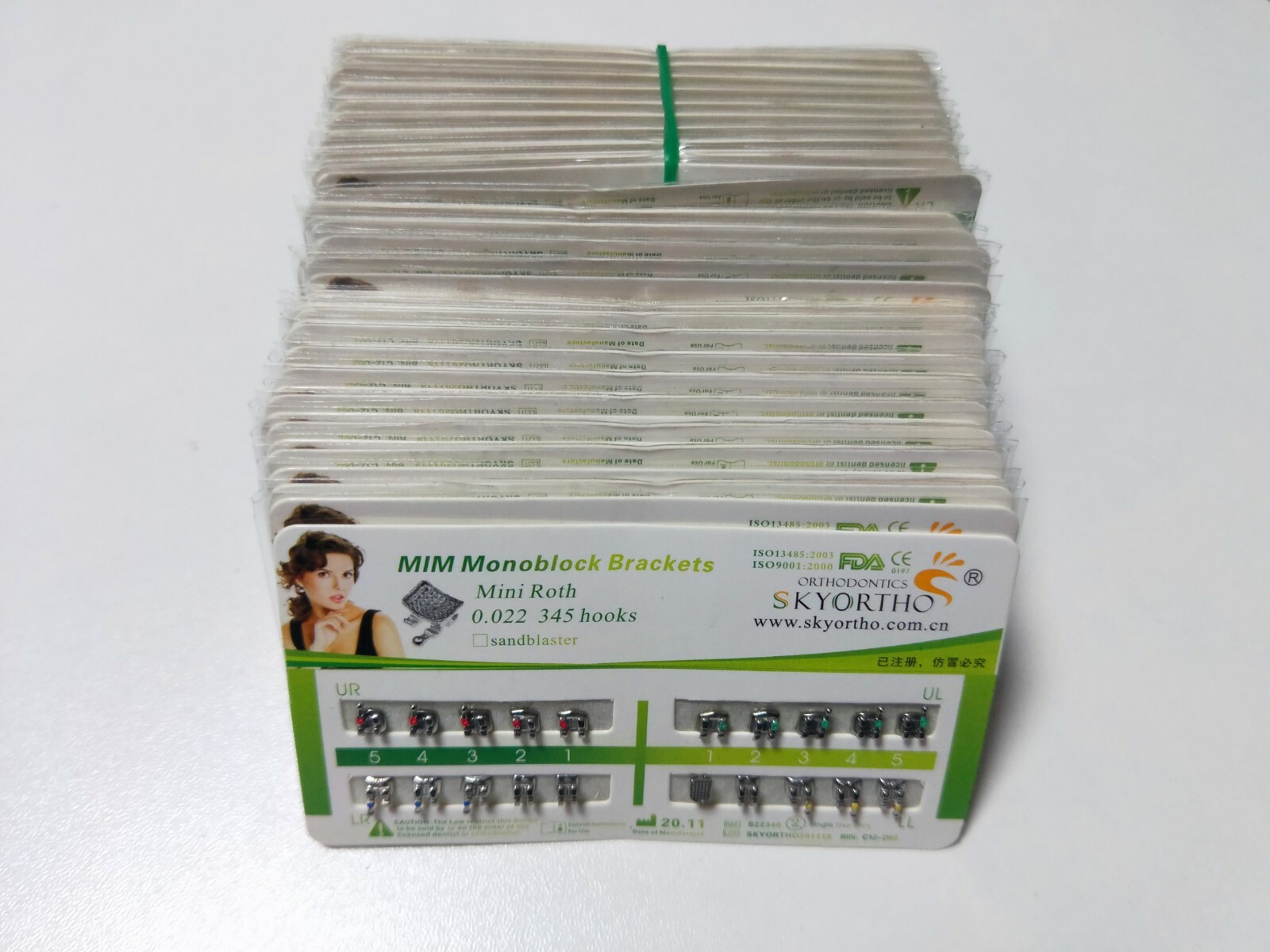 100 Packs Dental Braces Brackets Mini Roth 022 345 Hooks Mesh Base MIM Ultrathin