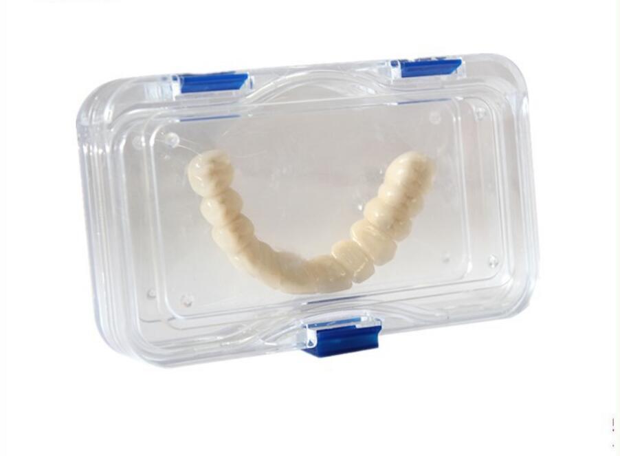 Denture False Inlay Teeth Membrane Case Hinged Display Jewelry Box Fragile Optic