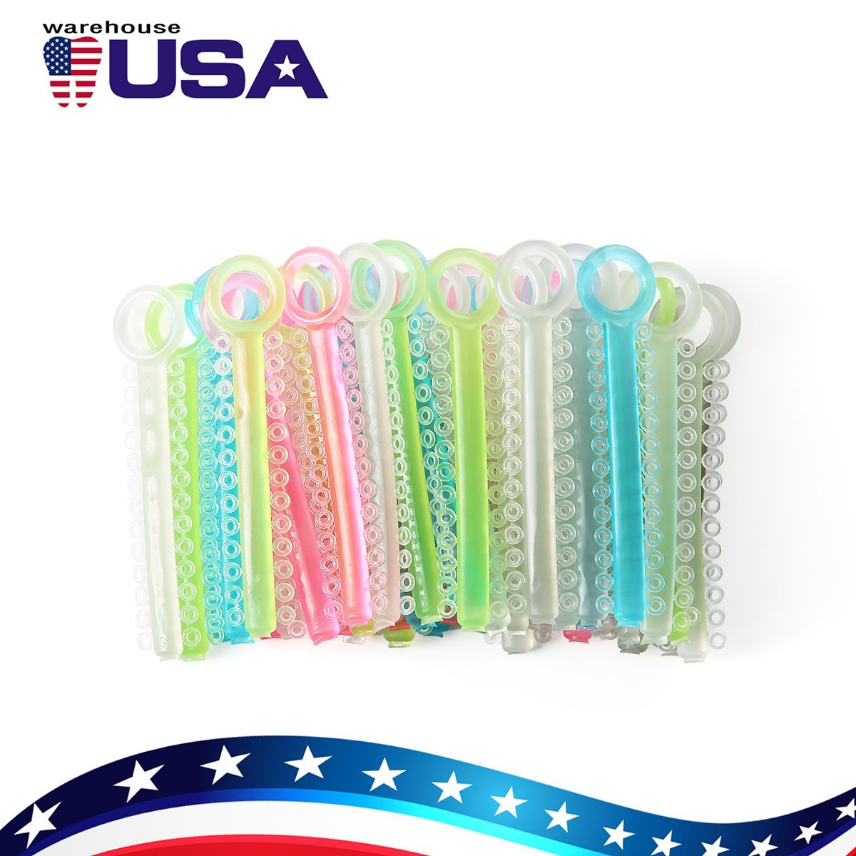 1040pcs/box Dental Orthodontic Ligature Ties Elastic Rubber Bands Dark Light Mix