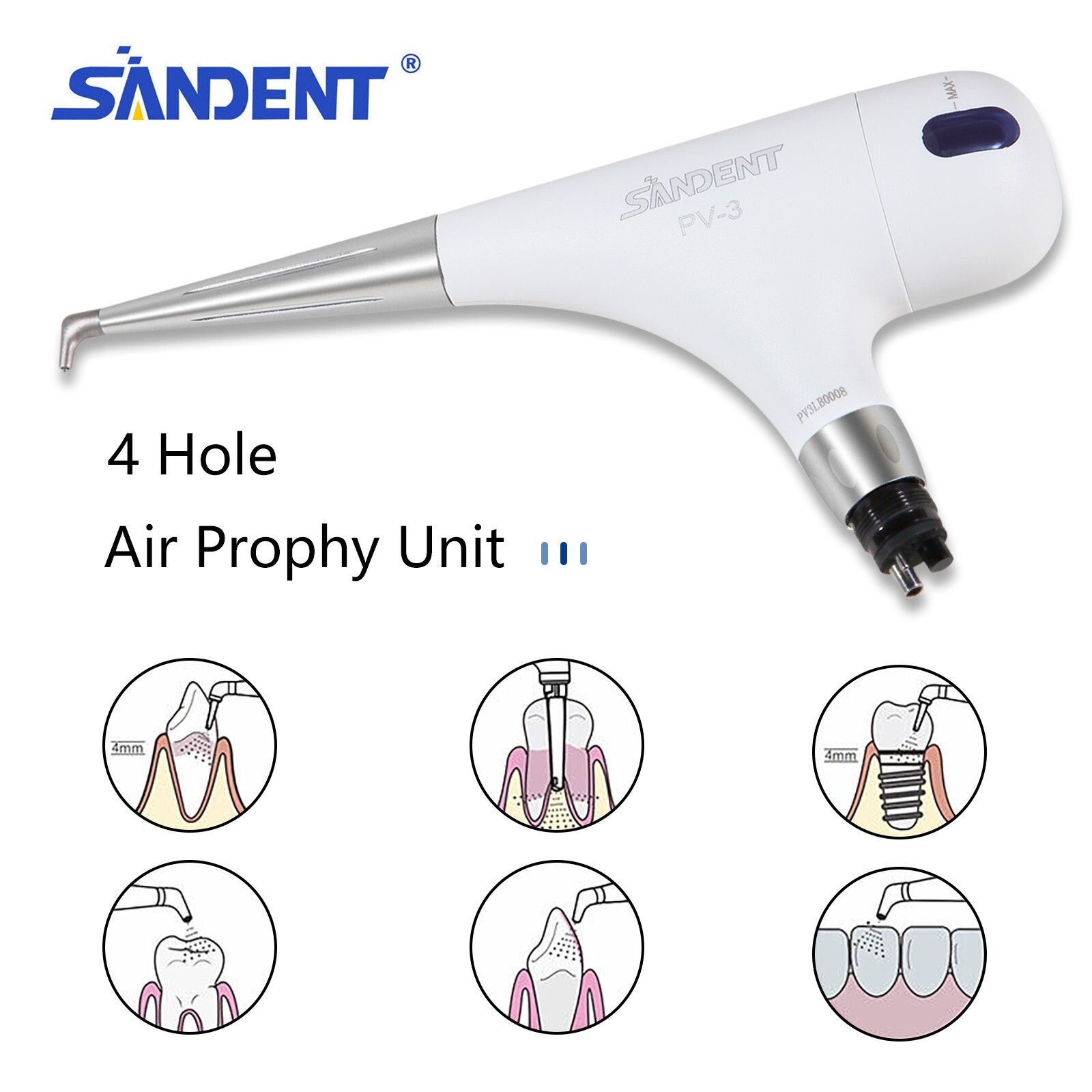 Dental dentist use Dental Jet Air prophy Polisher polishing Handpiece 4 Hole M4