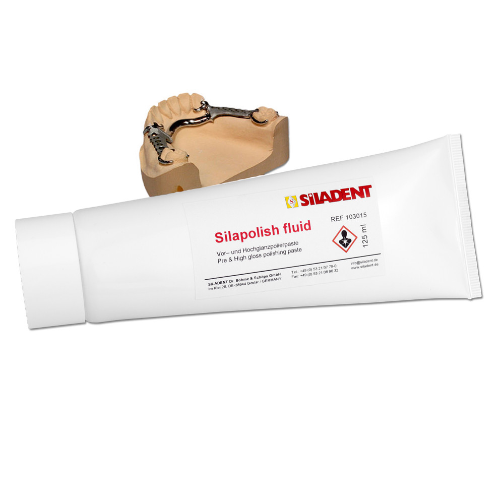 Dental lab Polishing denture Silapolish fluid Metal acrylic Siladent Germany 125