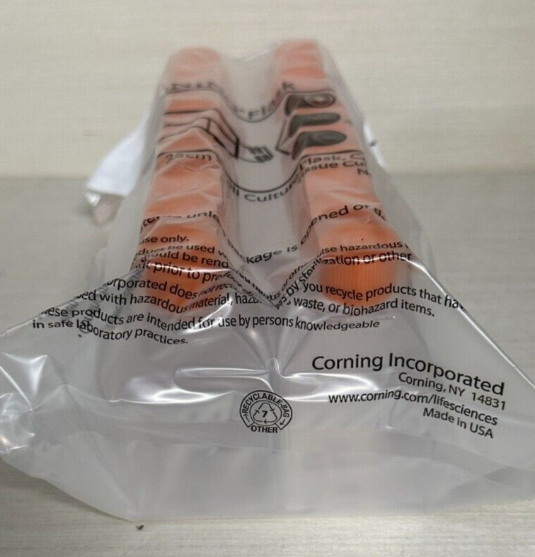 Corning REF #430639 25cm2 Culture Flask (20) per Bag 9 Vent Cap New in Bag
