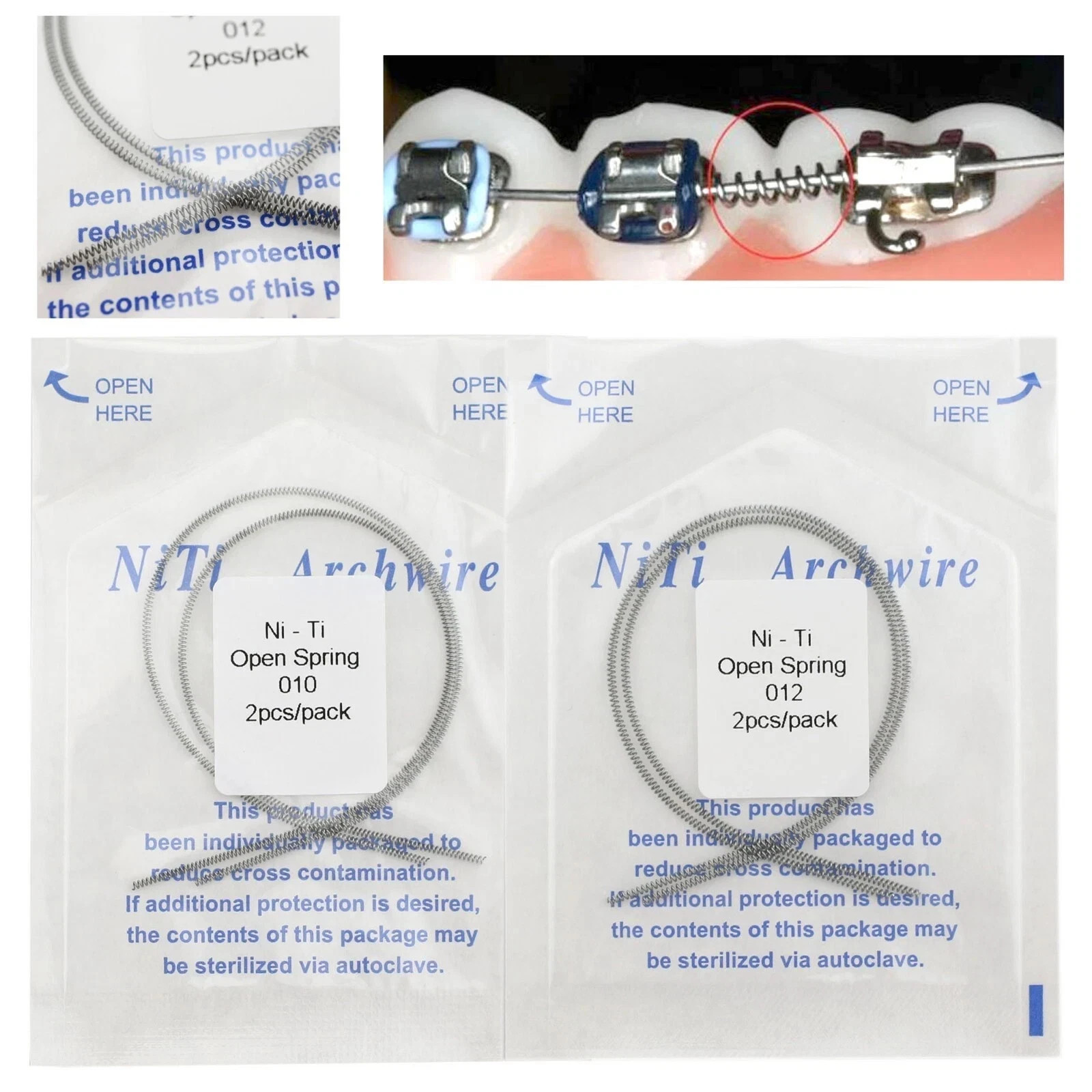 180mm/914mm Dental Orthodontic Niti Open Coil Spring Spool 008 010 012 014