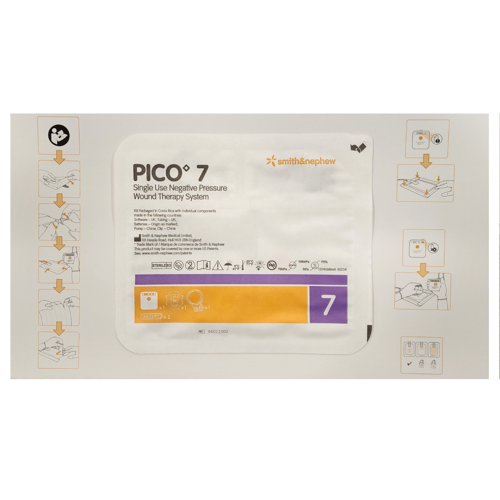 *1-Box* Smith & Nephew Pico 7 Wound Therapy 3.9″ x 7.9″ System 66022002