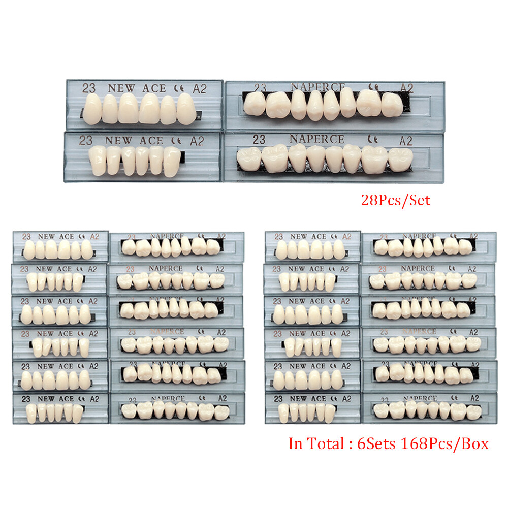 22# & 23# A2 Denture Acrylic Resin Teeth Dental Tooth Upper Lower Shade 168pcs*2