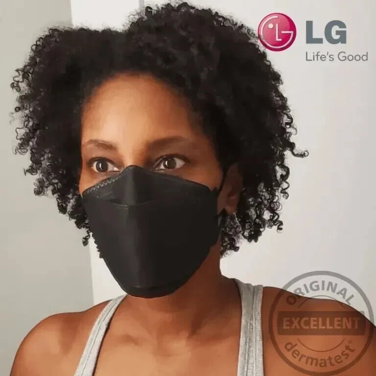LG Airwasher KF94 Disposable Face Mask Black Breathable Reusable 4-Ply 10 Packs