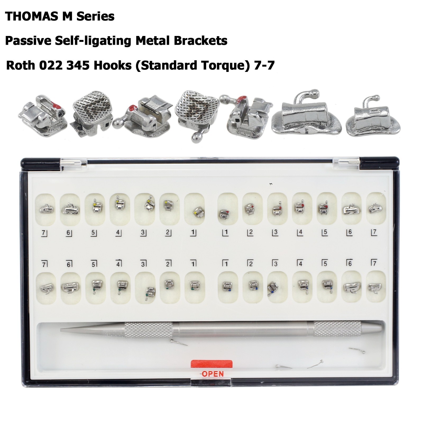 Dental Self Ligating Brackets Orthodontic Ceramic Metal Roth MBT Damon Empower