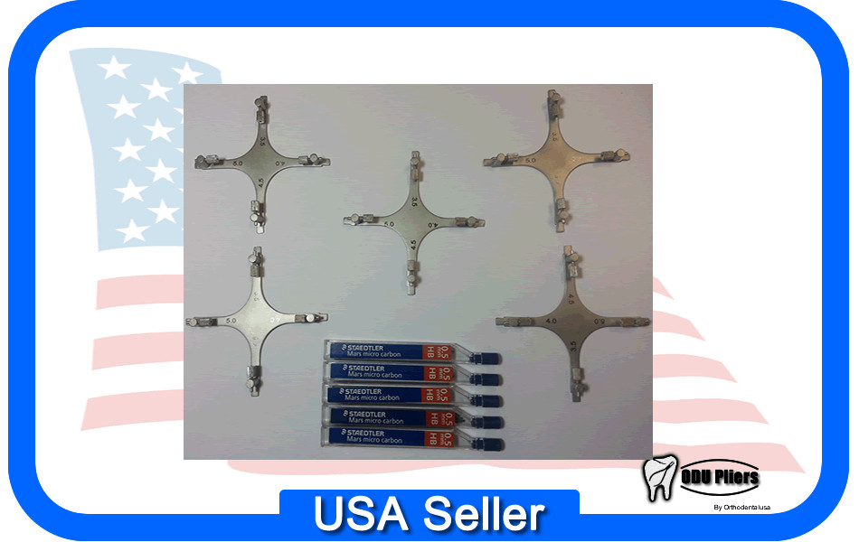 SET X 5 Orthodontic BOONE COMBO GAUGE & MARKER with LEAD POINTS Orthodentalusa