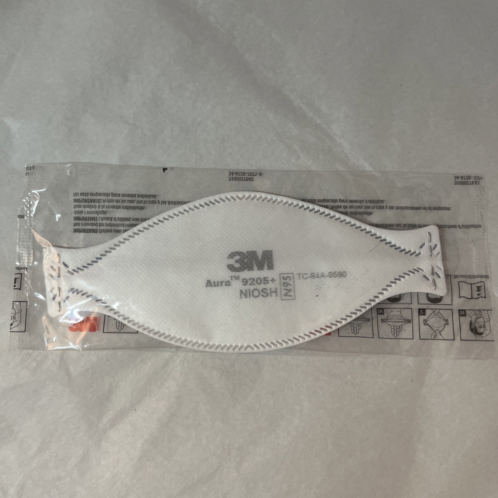 N95 Masks Lot of 50 3M Aura 9205+ NIOSH Respirator Individually Wrapped