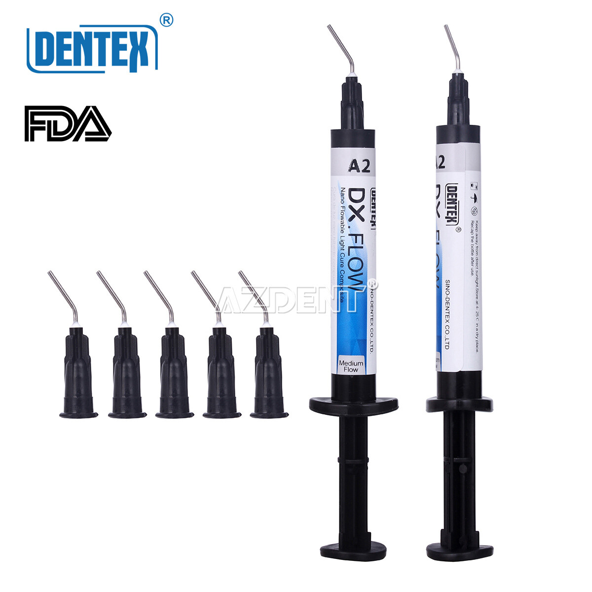 DENTEX DX.FLOW Dental Flowable Medium Flow Light Cure Composite A2 Resin