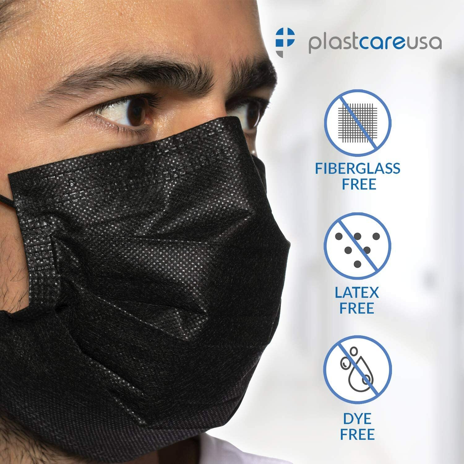 50pcs Black Mask Medical/Surgical ASTM Level1 PG-MBK1 3Ply 50Pcs/Box Made in USA