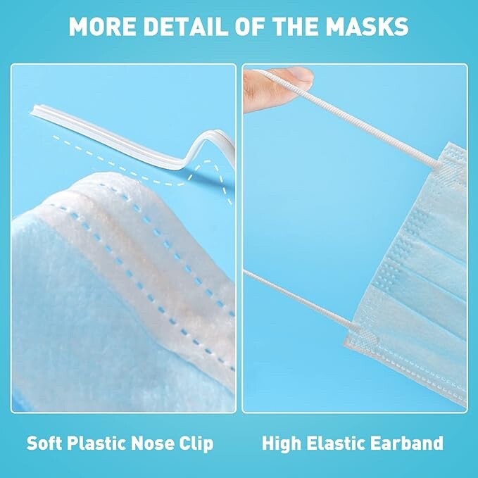 DR.MOXA Face Masks Disposable 100 Pack PFE 98% 3 Ply Protection Adults General