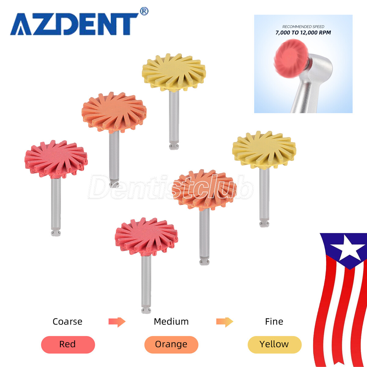 US Dental Composite Diamond Grinding Polishing Wheels Disc RA Coarse/Medium/Fine