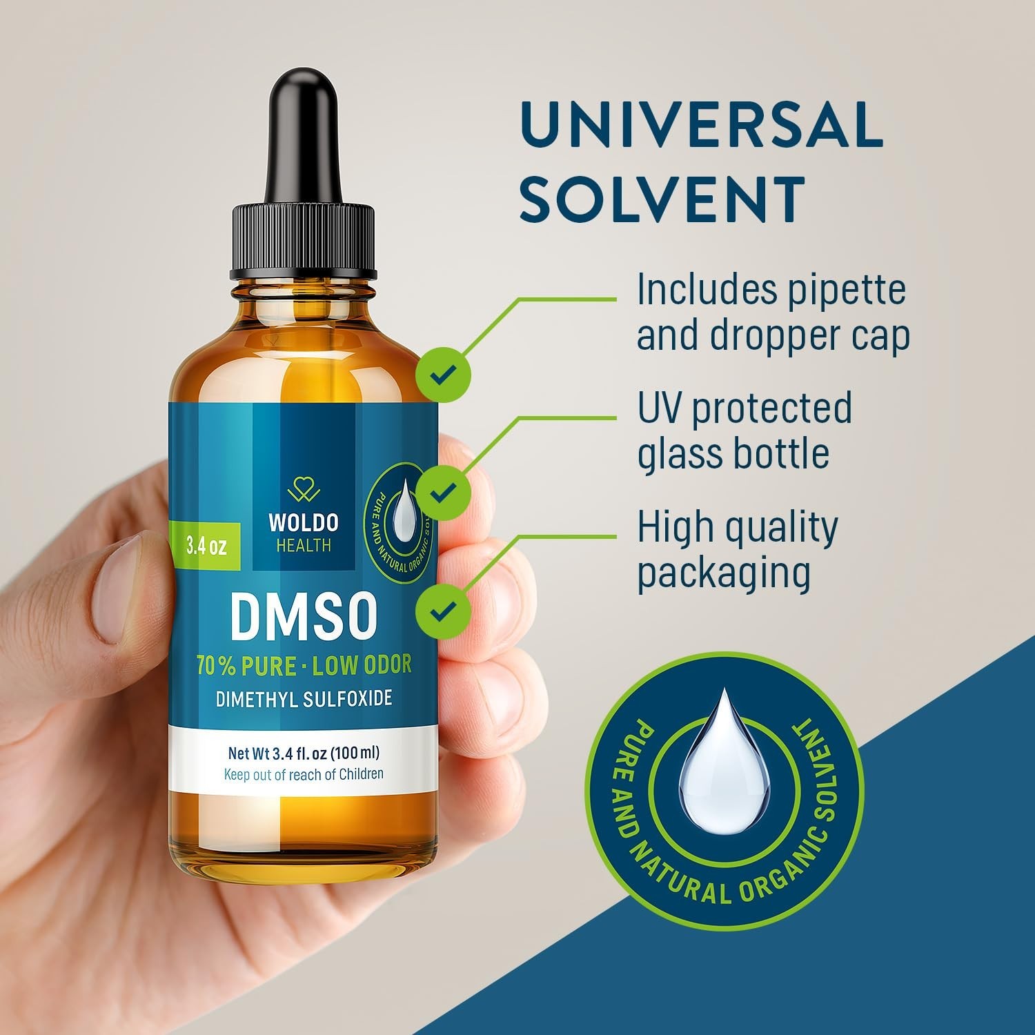 70% DMSO Liquid – Pharmaceutical Grade Dimethyl Sulfoxide, High Purity Solvent,