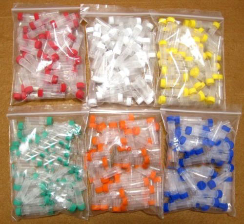 Plastic Vials Microcentrifuge Tubes Orange Lab Screw Cap Tube Lot Sample new 1ml