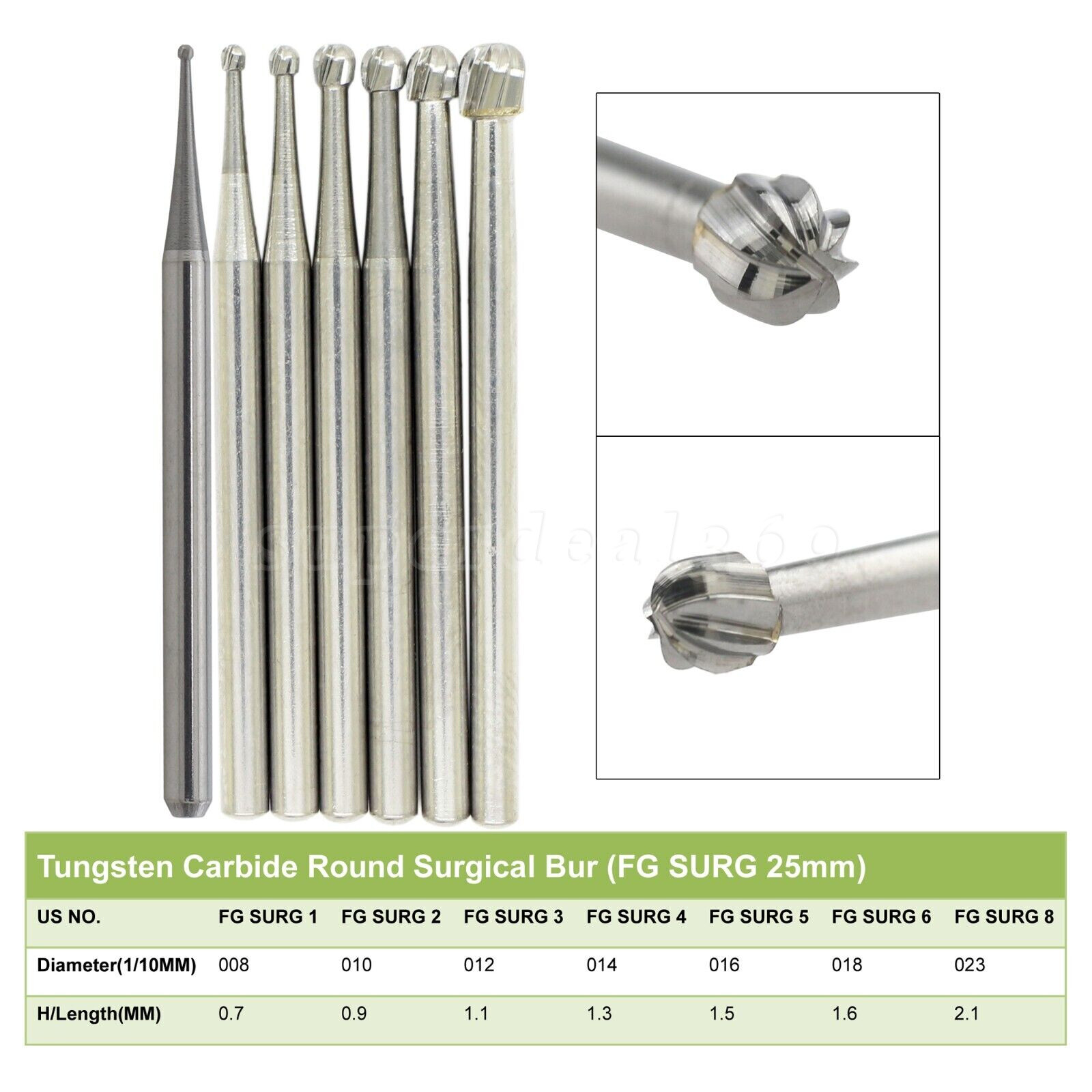 Dental Surgical Length Bur 19mm 25mm Tungsten Carbide FG SURG Burs Midwest SA