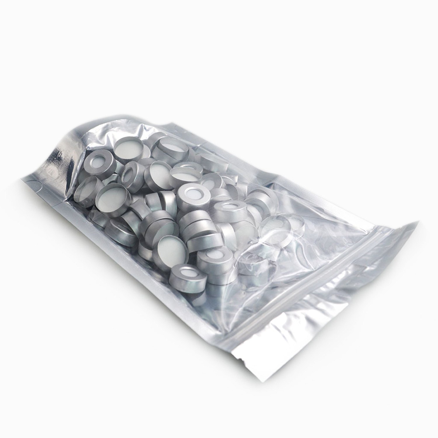 20mm Crimp Top Aluminum Cap+PTFE/Silicone Septa Fit 6mL/10mL/20mL Vials GC,HPLC