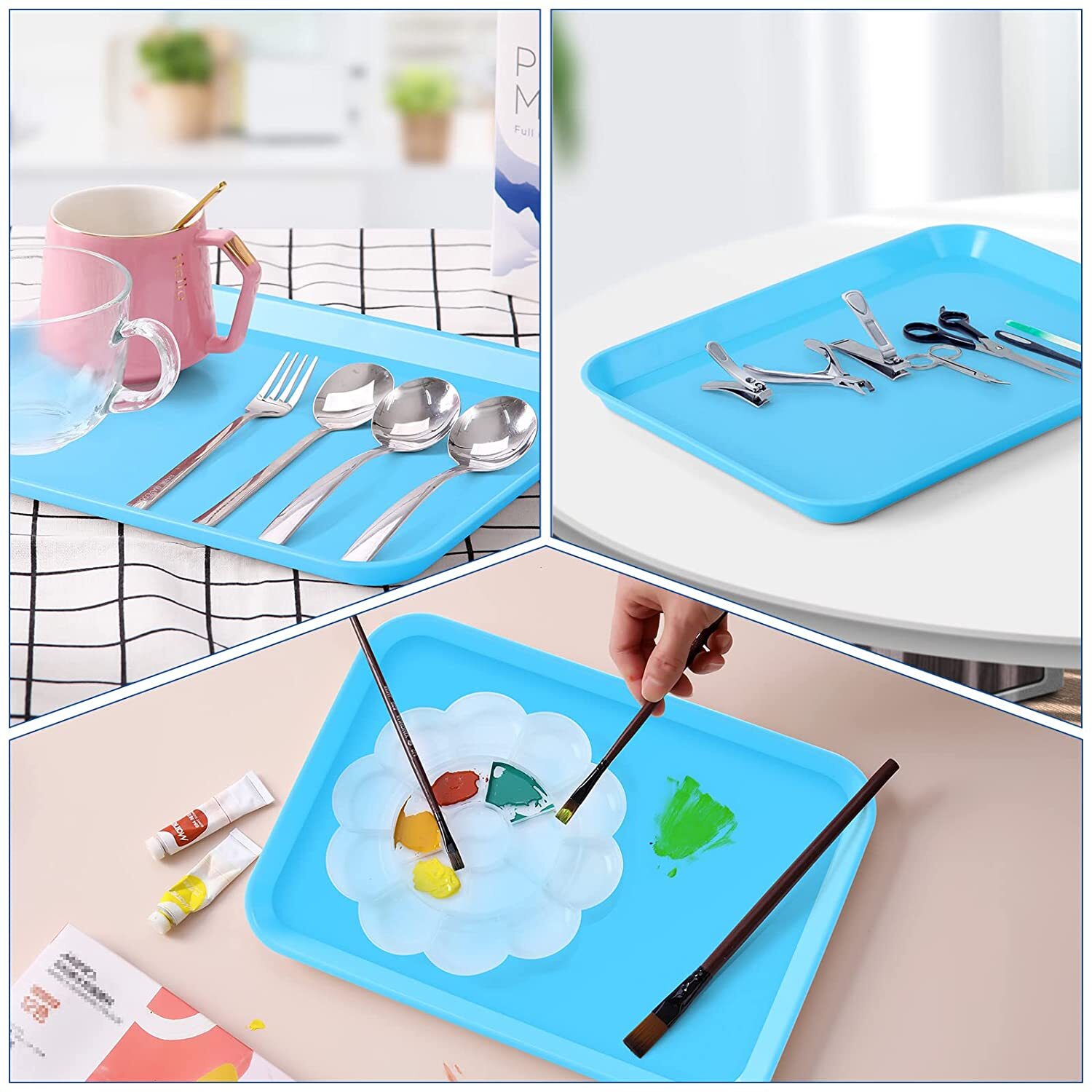 20PCS Dental Flat Trays Autoclavable Plastic Tray Size B 13.25X9.75″ (10 Colors)