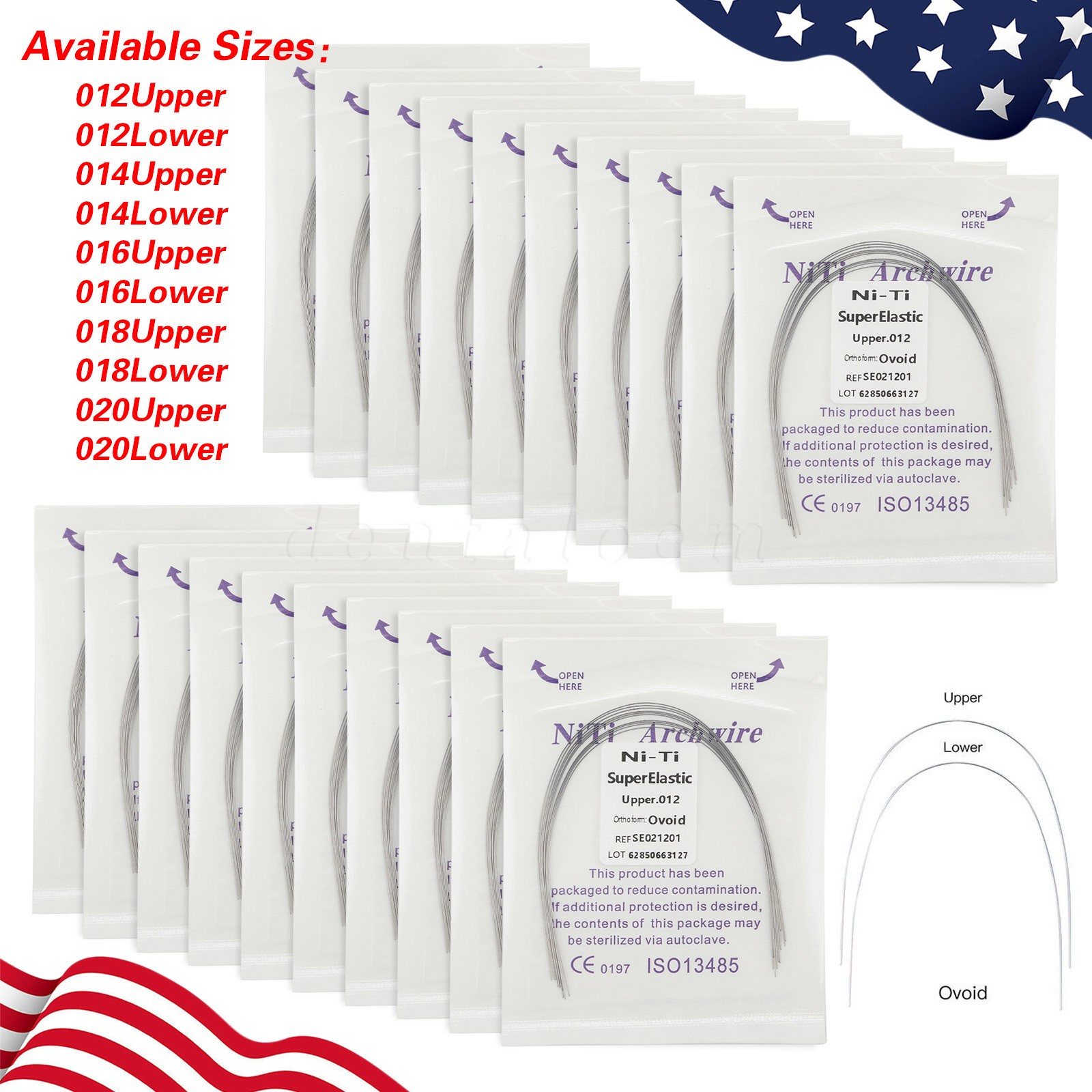 Dental Orthodontic Niti Arch Wire Round Ovoid Upper/Lower/All Sizes Mixed