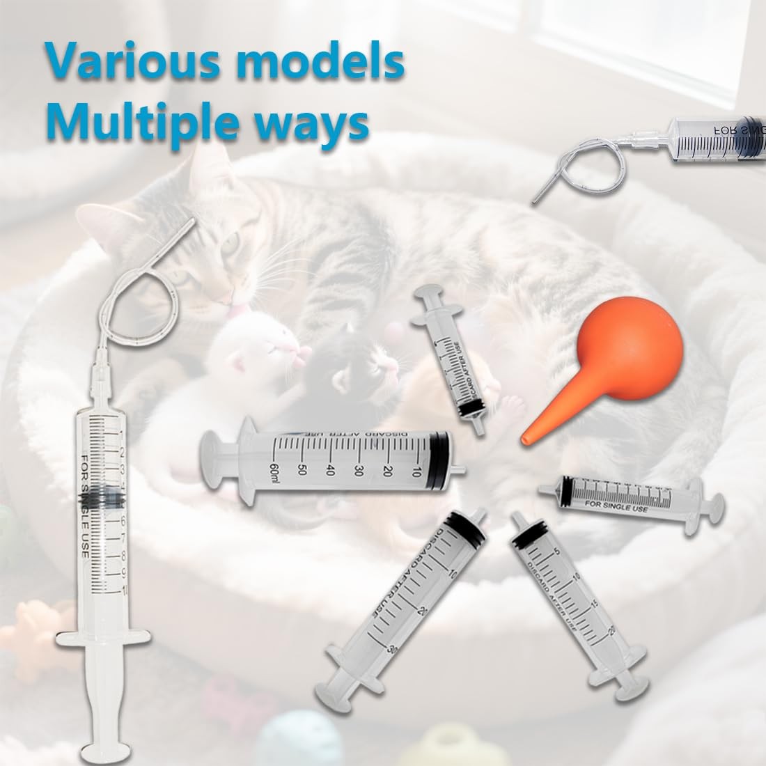 Yiqianhome 11pcs Puppy Kitten Feeding Tube Kit for Small Animals and clear