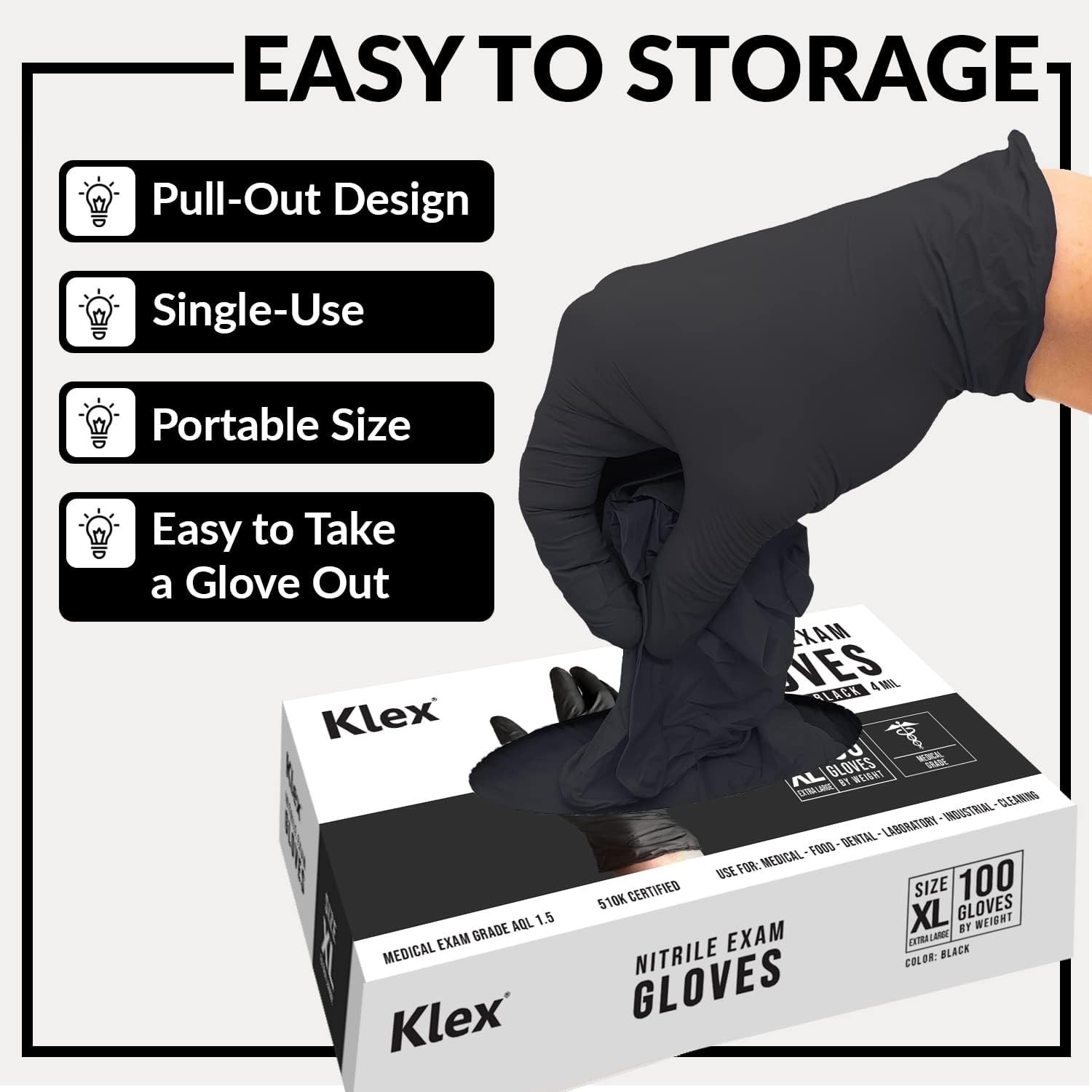 Nitrile Exam Gloves – Medical Grade, Powder Free, Latex Rubber Free, Disposab…