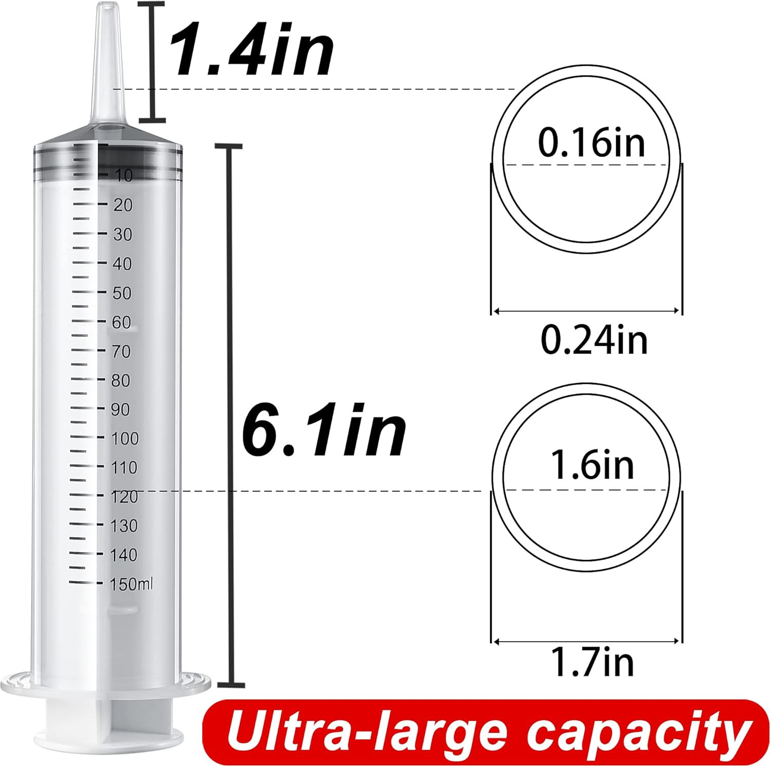 2 Pack 150ml Large Syringes Big Syringes, Garden Syringe for 150 ML
