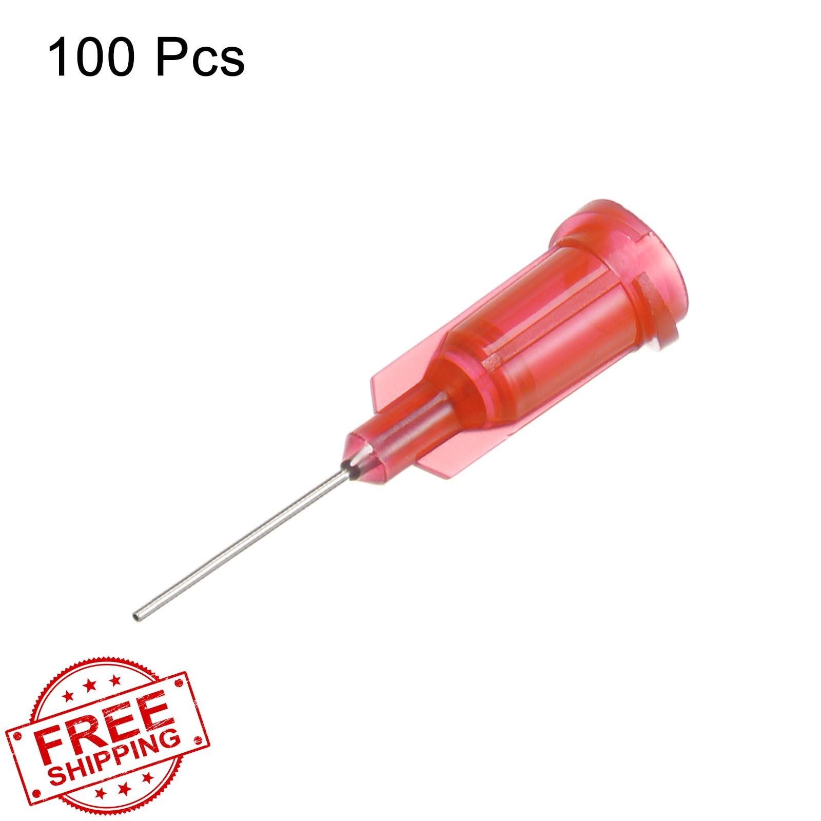 uxcell 24G 1/2″ Blunt Tip Dispensing Needles Luer Lock 100pc Red