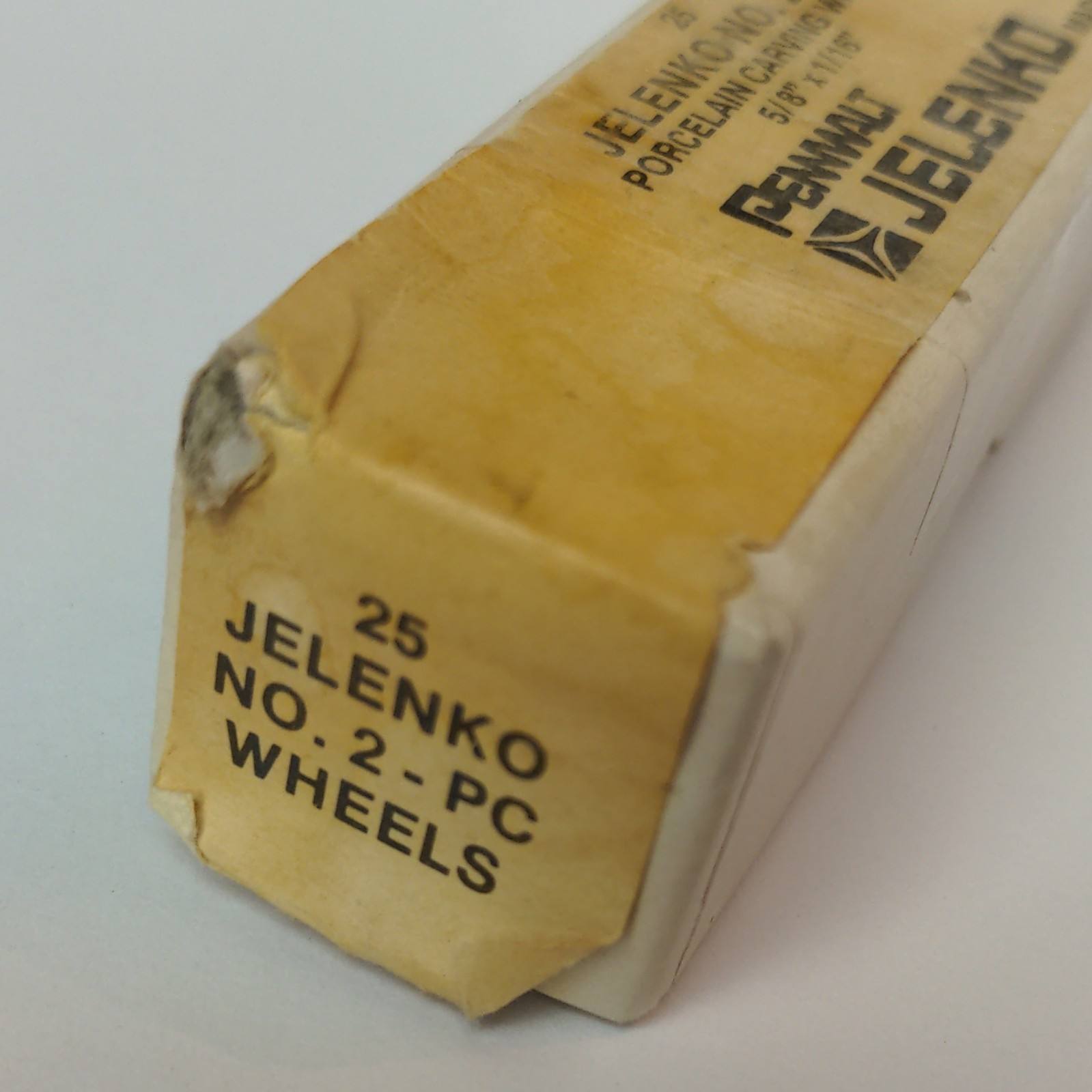 Jelenko No. 2-PC Porcelain Carving Wheels HP Long Straight Shank