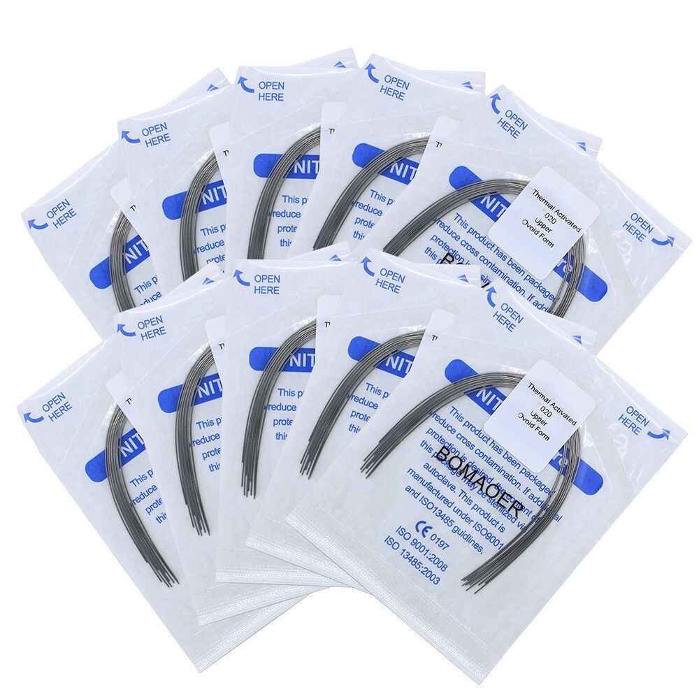 5-200PACKS Dental Orthodontic Thermal Activated Round Niti Arch Wires Ovoid Form