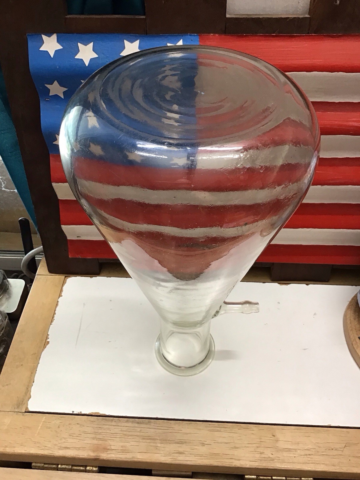 Pyrex 4000ml Flask With Sidearm Science Project ,Man cave Just Cool 14 3/4 Tall
