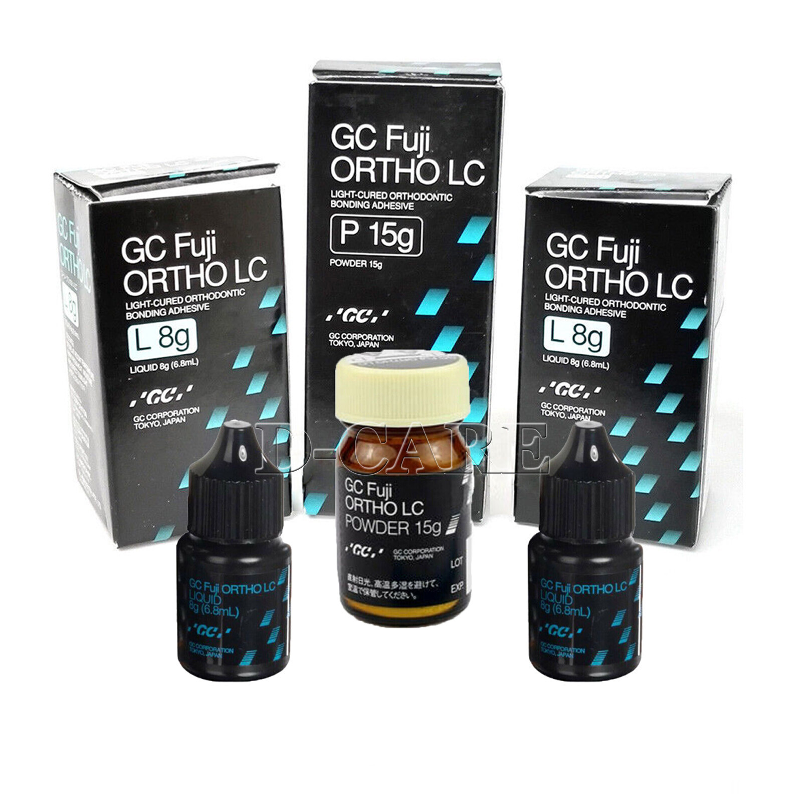 Gc Fuji Ortho LC Light-Cure Glass Ionomer Cement Powder 15g Liquid 8g