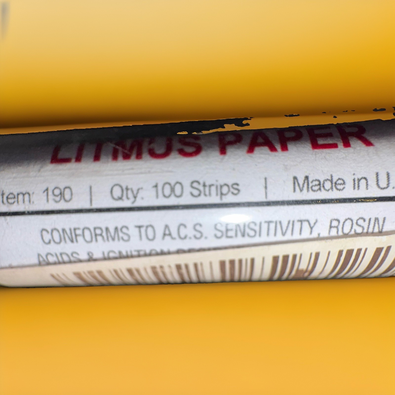 pH Precision Laboratories Red Litmus Paper pH Test Strips 100 Qty MPN 190