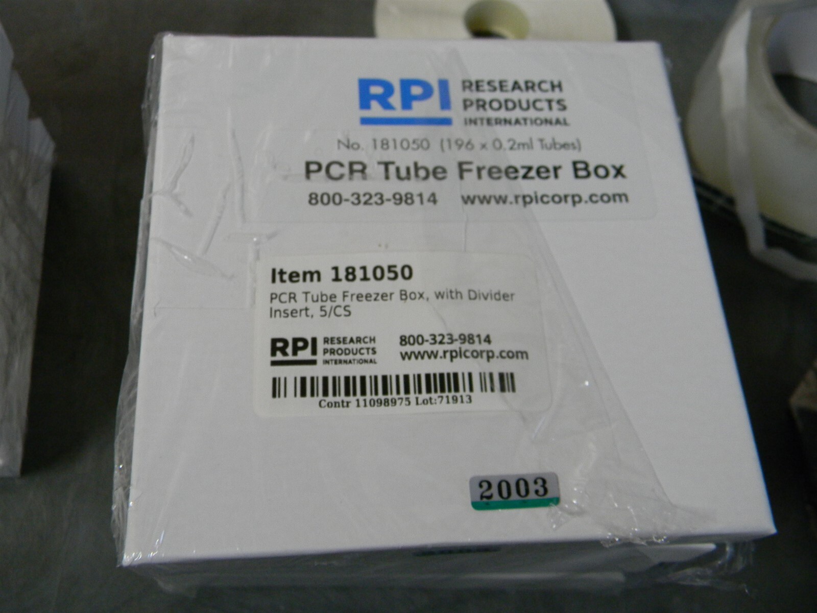 RPI 181050 PCR Tube Freezer Box, Divider Insert, 196 x 0.2ml Tube Capacity, Q=5