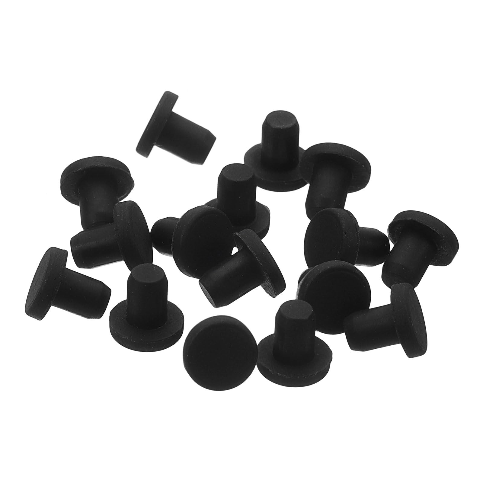 uxcell 16 Pieces Black Rubber Stopper, 4.3mm Plug Holes for 4mm/0.16″ Hole