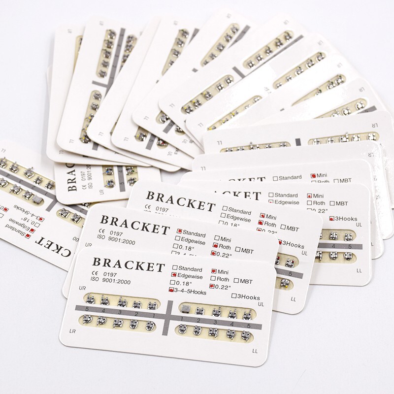 20Packs Dental Ortho Bracket Mini/Standard Roth MBT Edgewise 018/022 3/345 Hooks