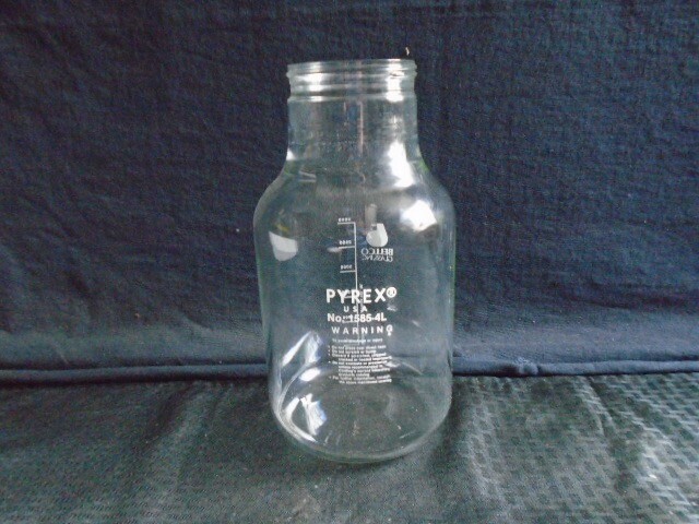 PYREX BELLCO 4000mL 4L Glass Anaerobic Culture Bottle w/ Screw Cap 1585 Custom
