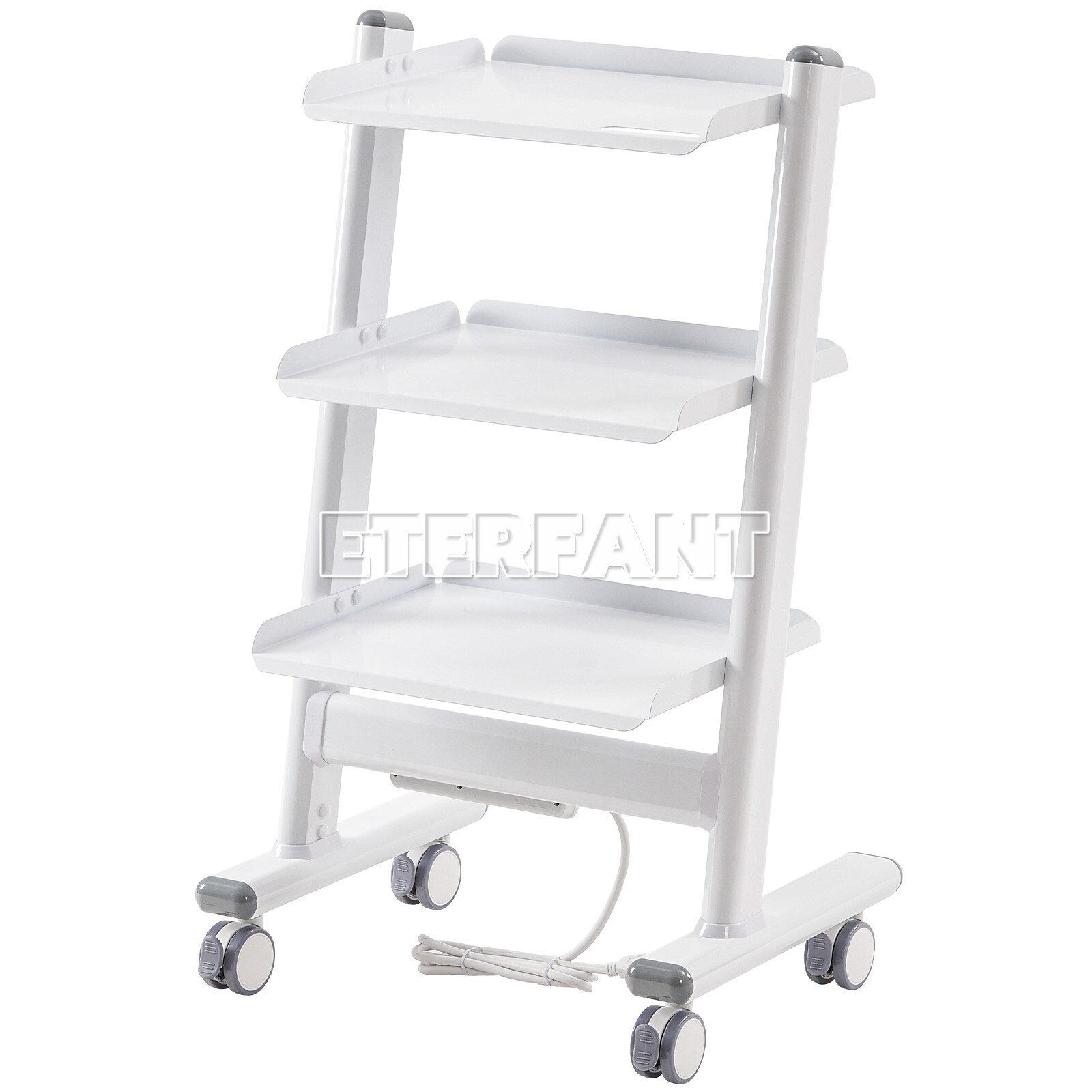 ETERFANT 3-Layer Dental Medical Trolley Stainless Steel Lab Mobile Rolling Cart