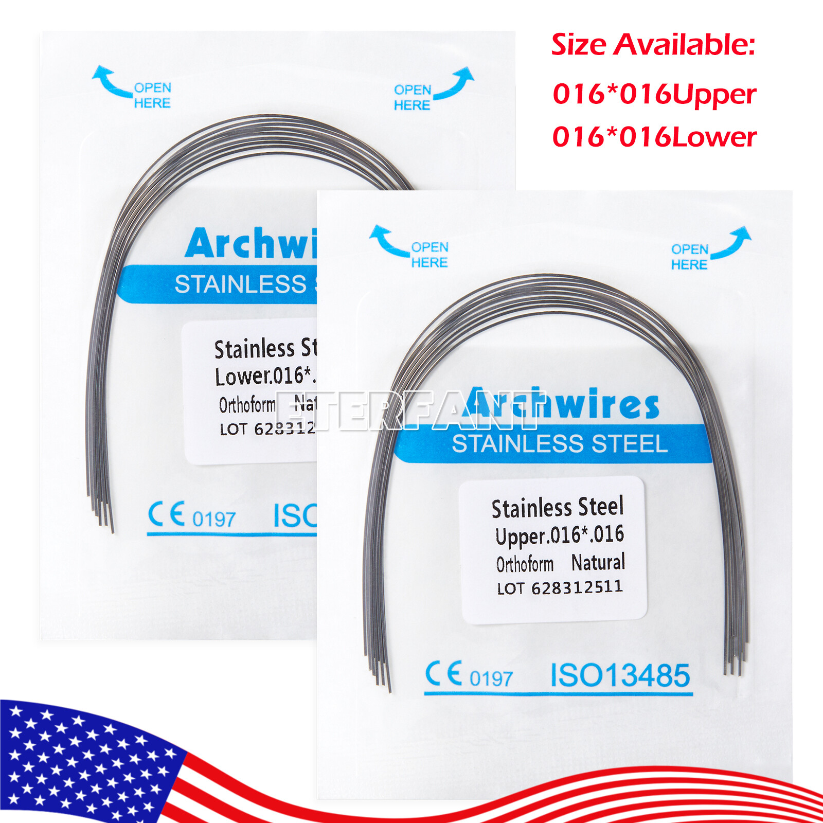 ETERFANT Dental Ortho Arch Wires Stainless Steel/Super Elastic NITI US
