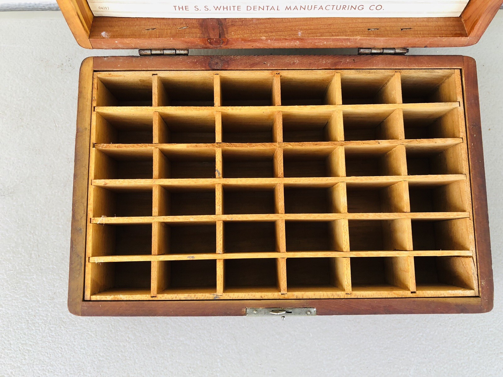 Antique S.S. White Dental Dovetailed Wooden Box
