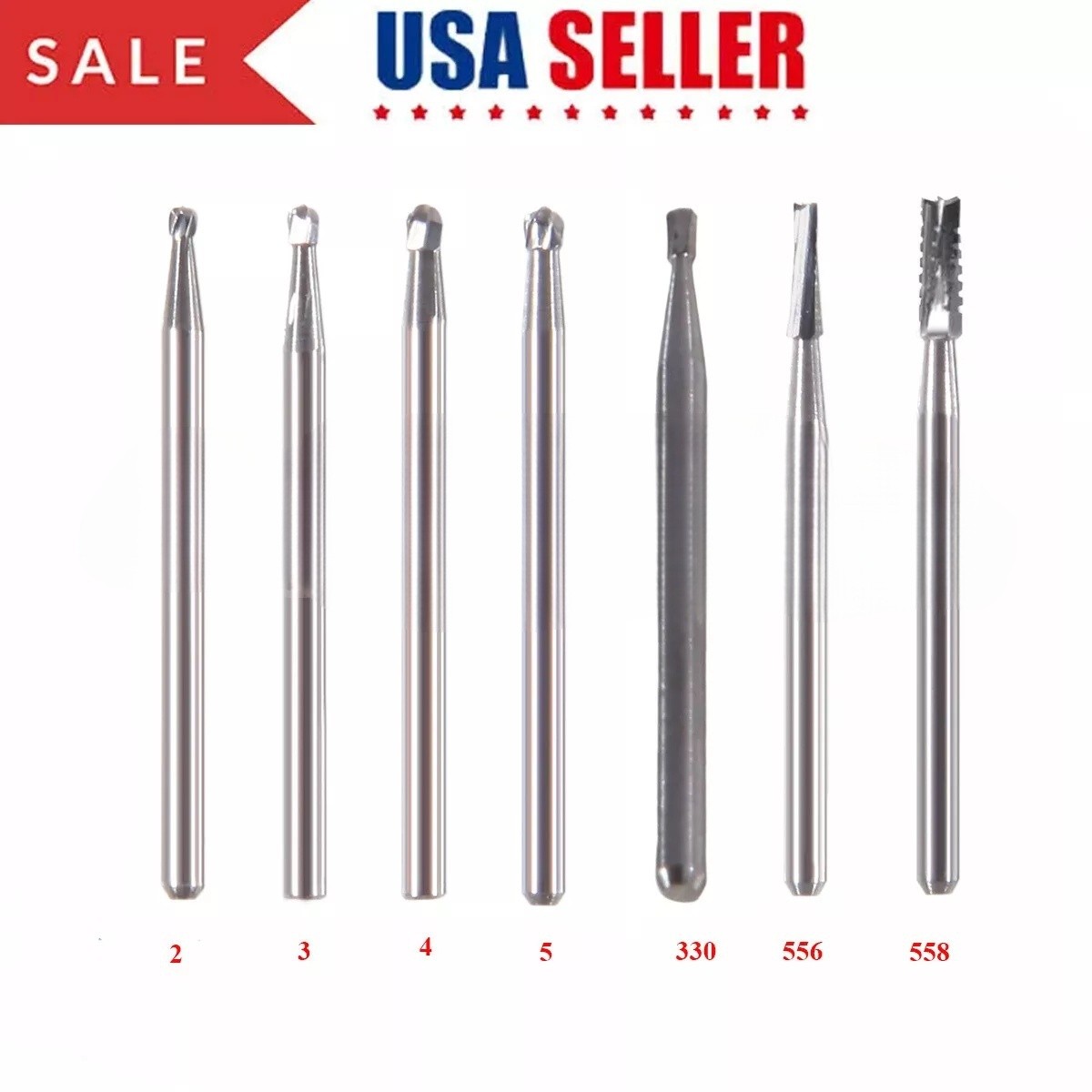 Dental Surgical Burs Round Long 2 3 4 5 557 330 Carbide Bur 25mm High Speed FG